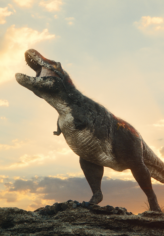tiranosaurio rex rugiendo 