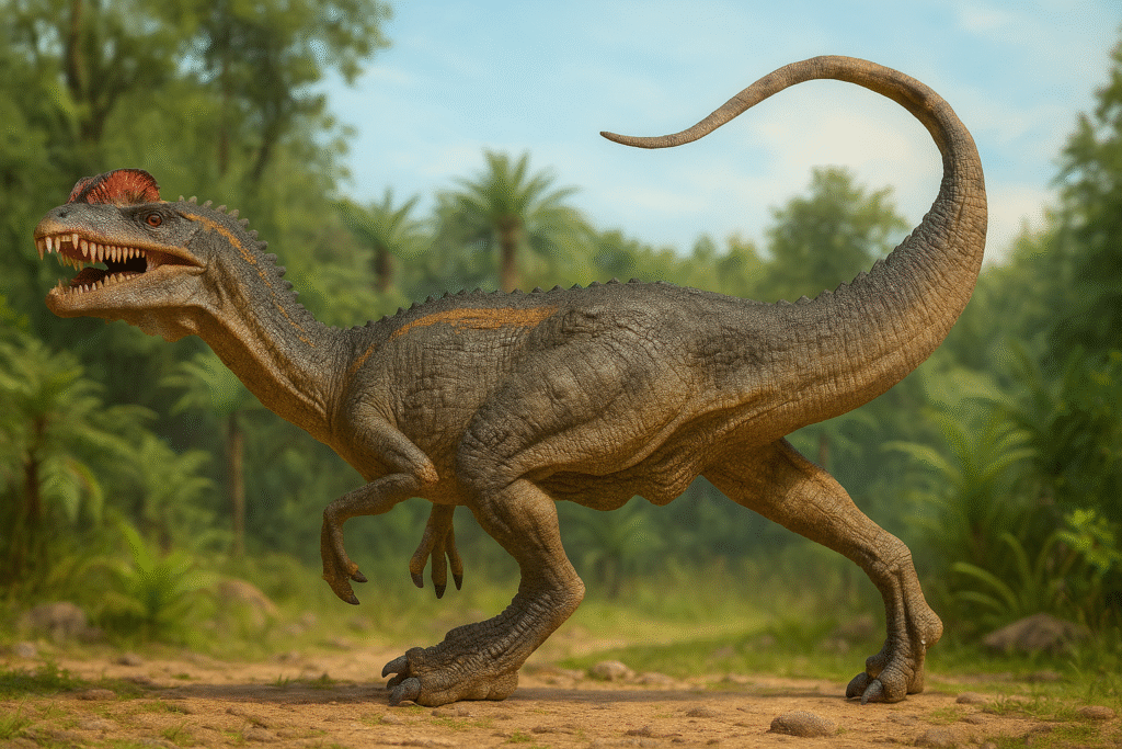 dilophosaurus en la selva