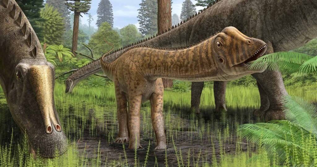 diplodocus comiendo diplodocus comiendo junto con su cria